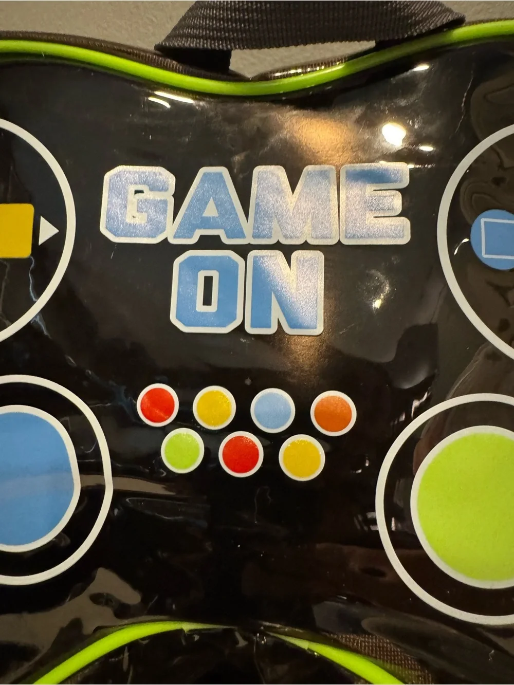 GAME ON Black & Green Gamer Backpack Case